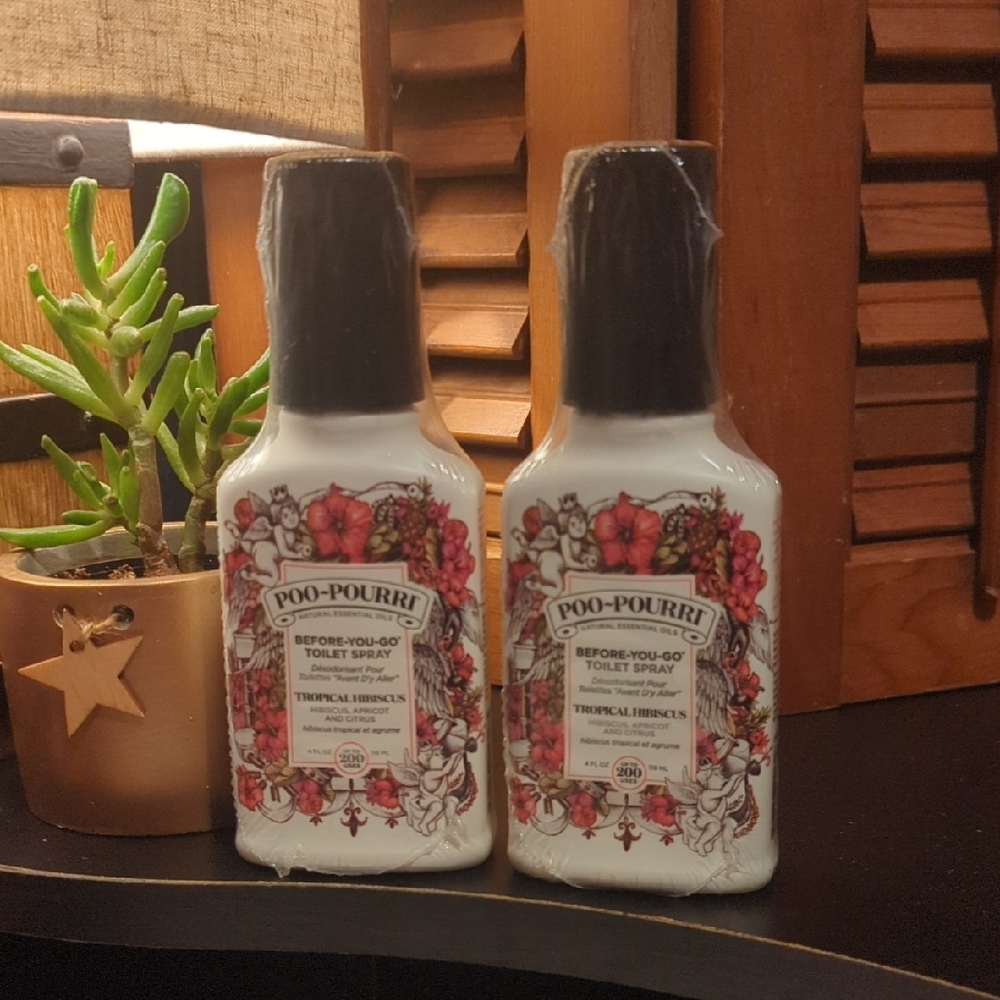 Poo Pourri Tropical Hibiscus Before You Go Toilet Spray Lot Of 2 NEW NIP NICE